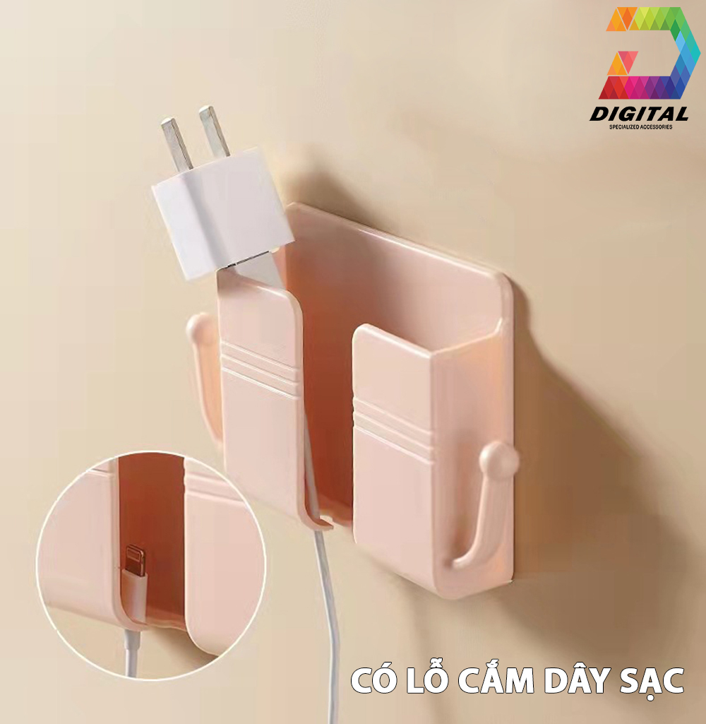 Wall Mount Phone Holder With Accessories Hangers