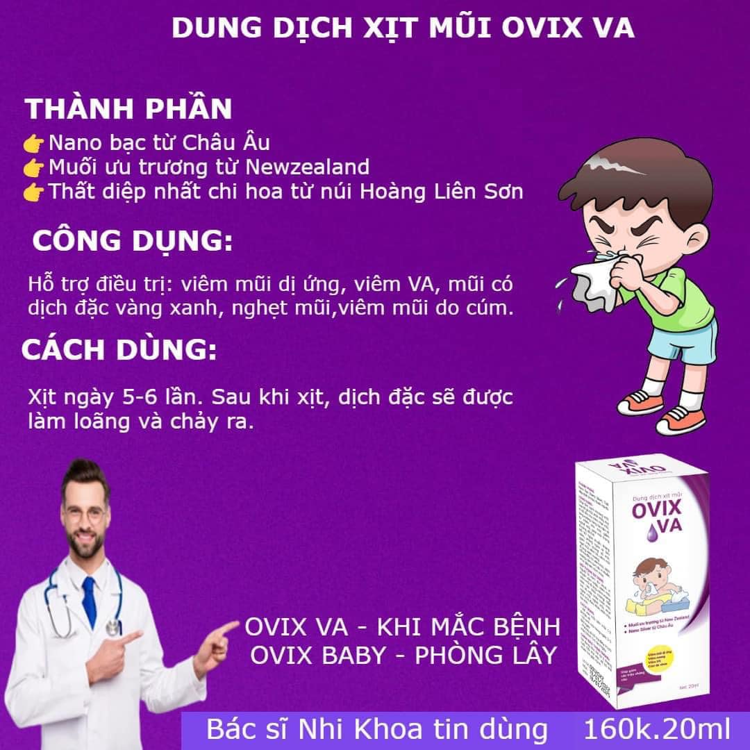 Dung dịch xịt mũi Ovix Baby VA 20ml