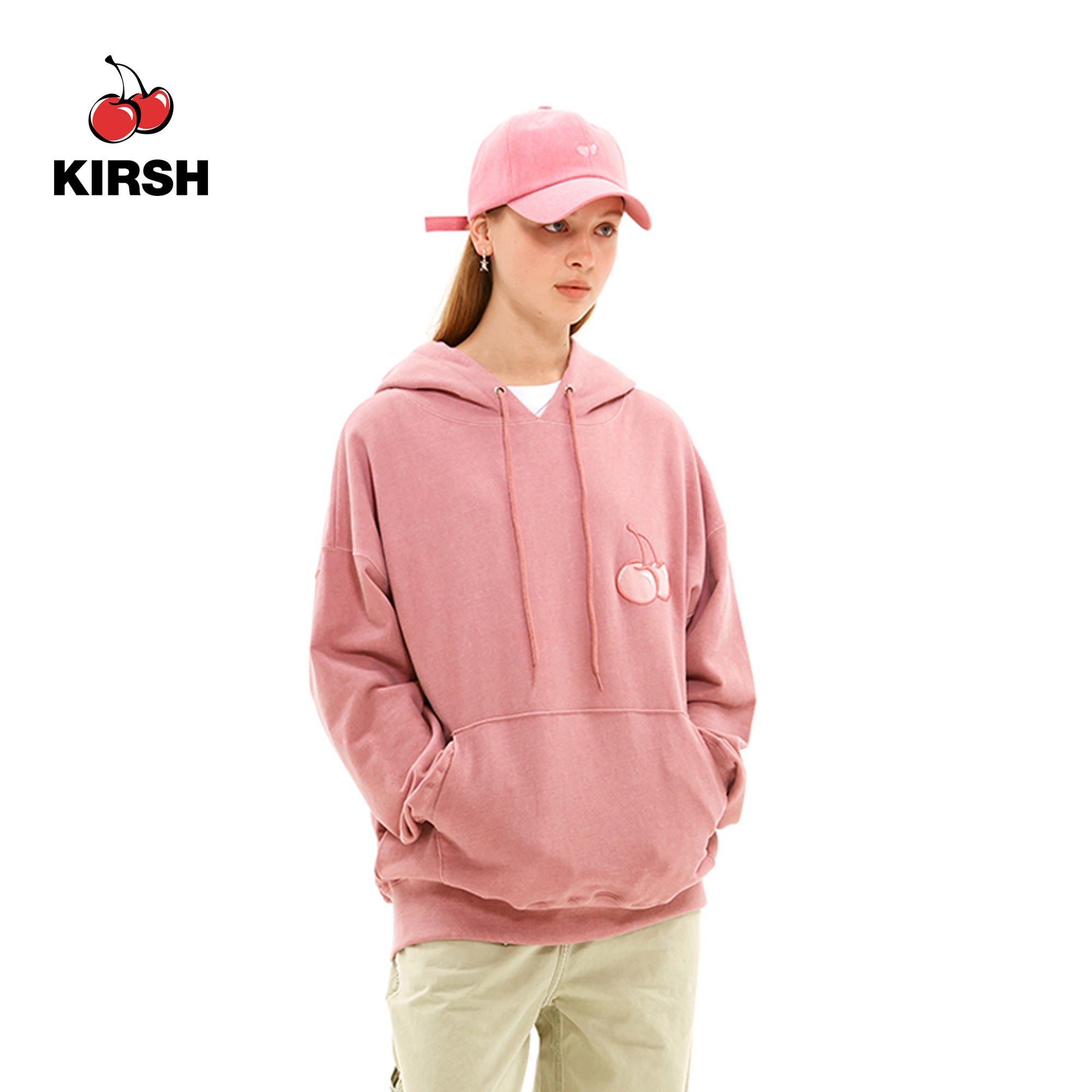 MIDDLE CHERRY PIGMENT WASHING HOODIE JS 