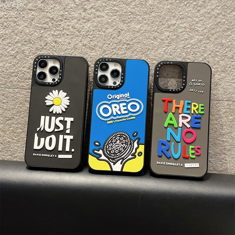 Ice FoxColorful Silicone Case For iPhone 14 15 Pro Max 3D Touch Hard Back Cover Case for iPhone 12 13 Pro Max Letters Orea Shockproof Case For iPhone 11 Case Tify Case