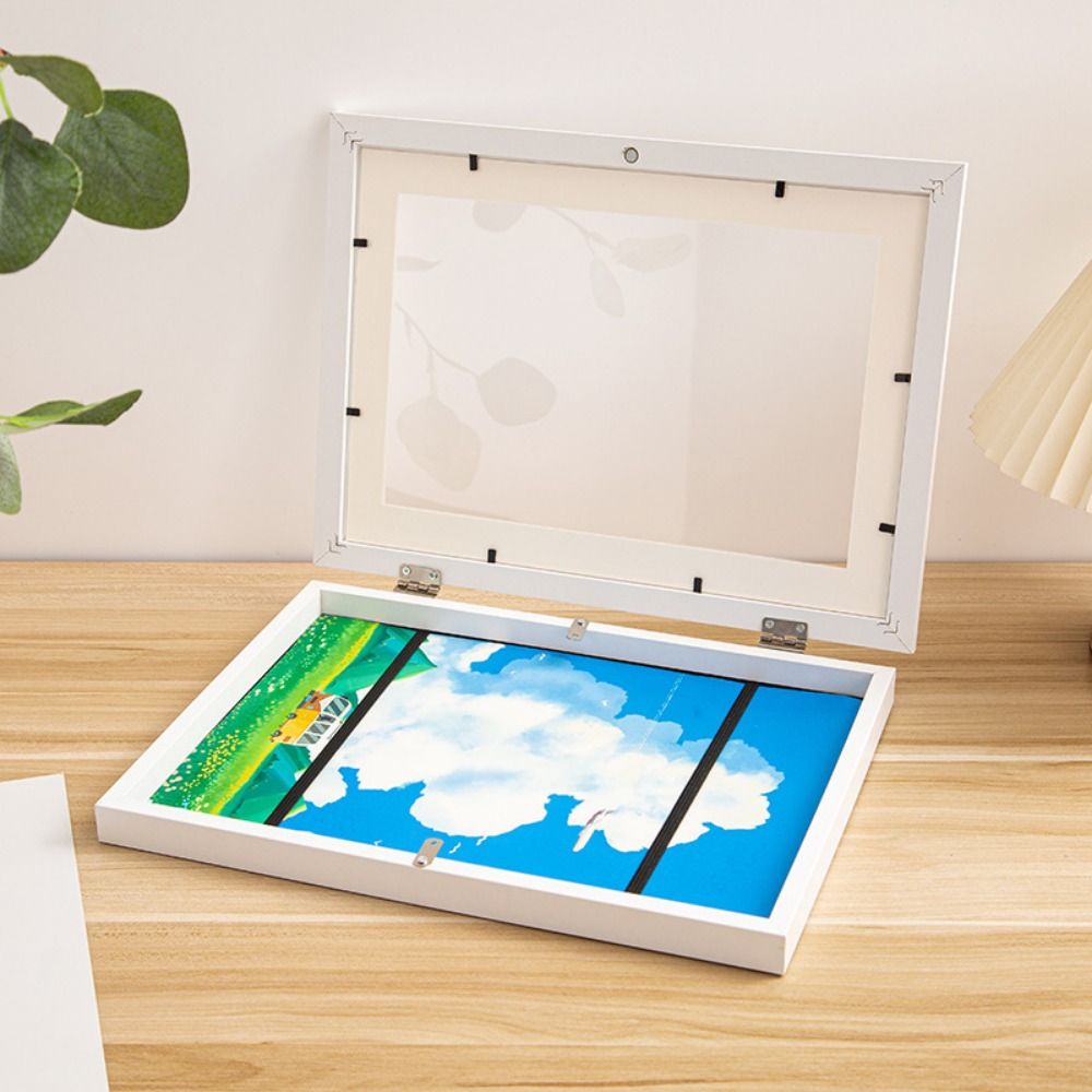 Creative A4/A3 Magnetic Flip Photo Frame Elastic Straps Front Opening ...