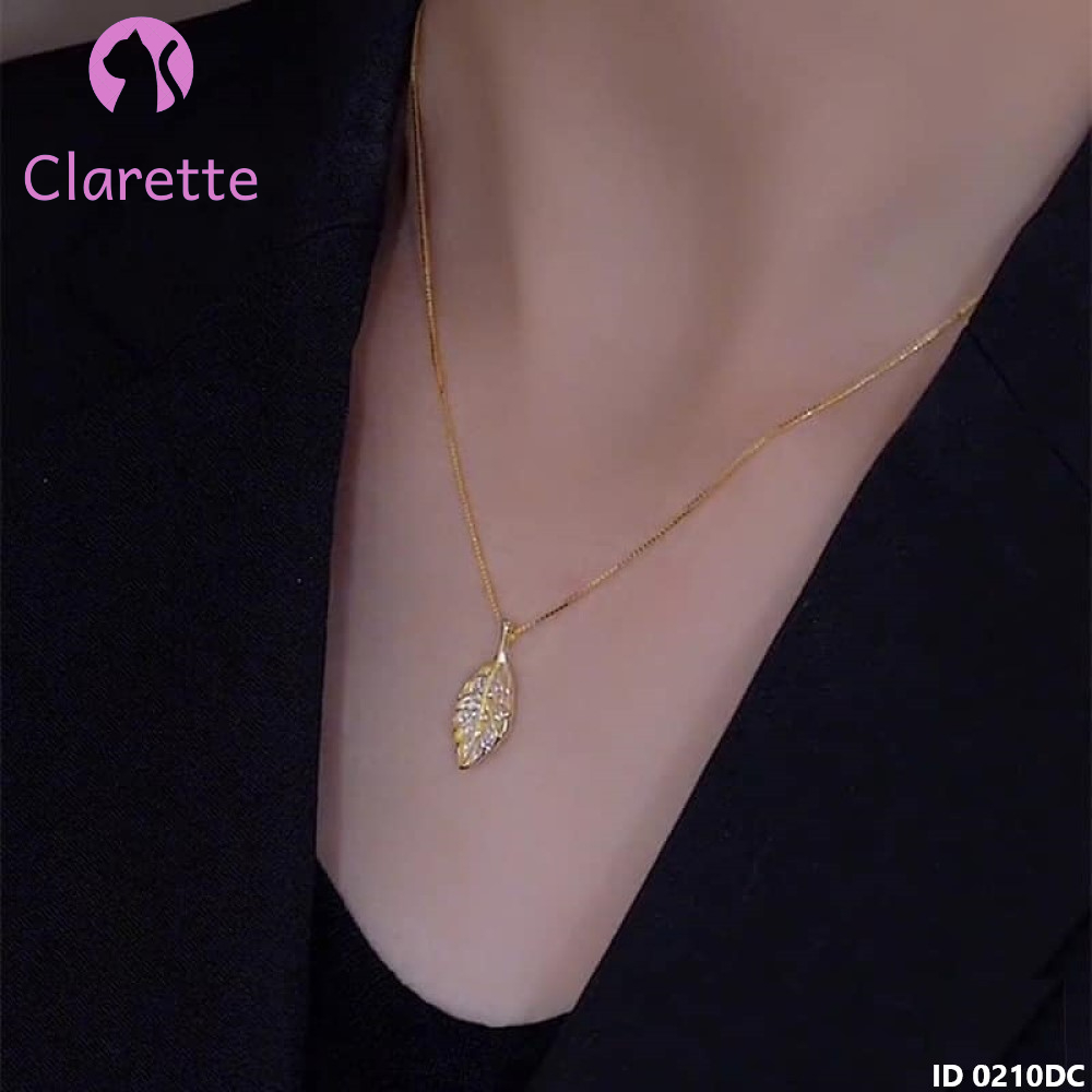 Dây chuyền bạc hình lá Clarette 0210DC