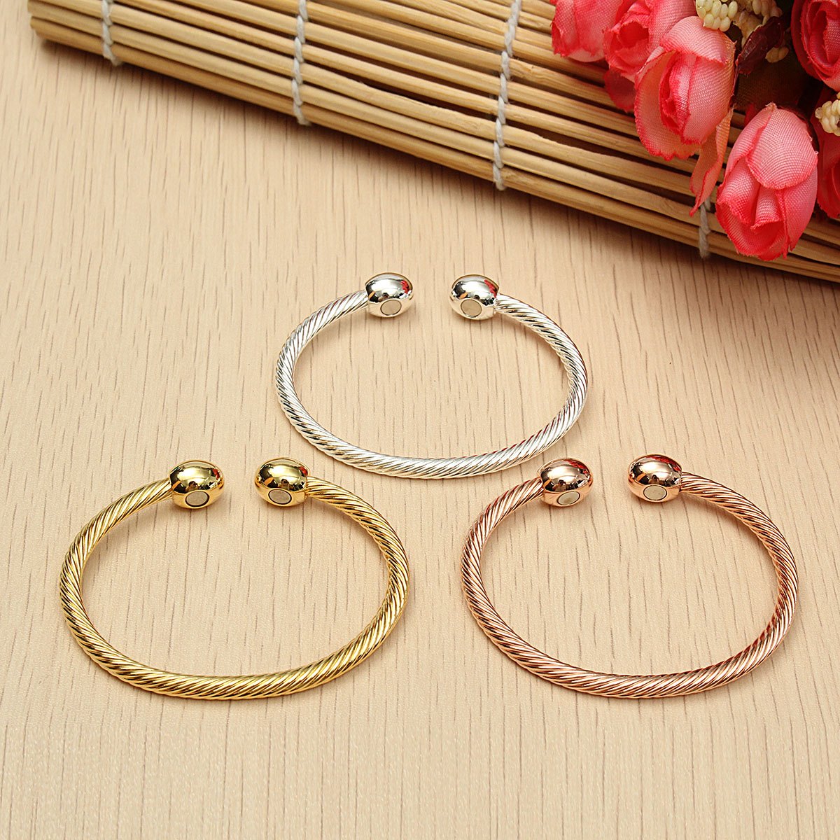 Healing Copper Magnetic Therapy Bracelet Bangle Arthritis Pain Relief Twisted.