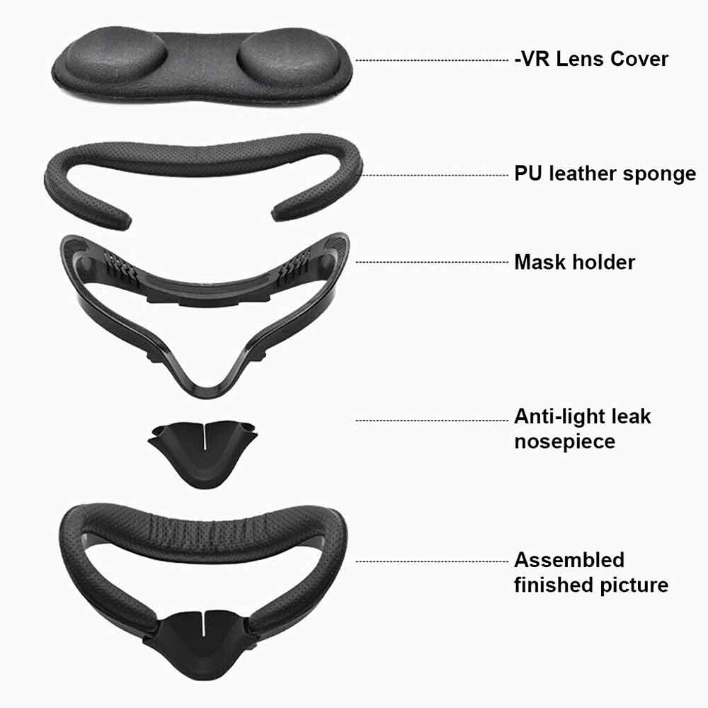 1 Set For Oculus Quest 2 Accessories VR Headset Eye Face Cover Cushion Soft Pads