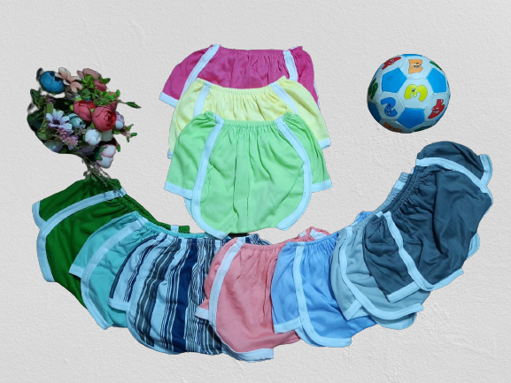 Quần đùi chục 10 cái cho bé trai và bé gái - vải cotton - không ra màu
