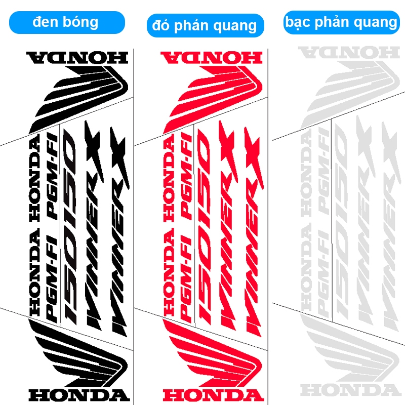 Bộ Tem WinnerX 10 món Phản Quang