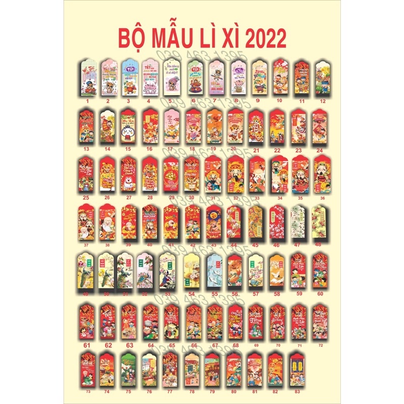 Túi 10 chiếc lixi mẫu mới (ĐẸP- ĐỘC-LẠ) 2023