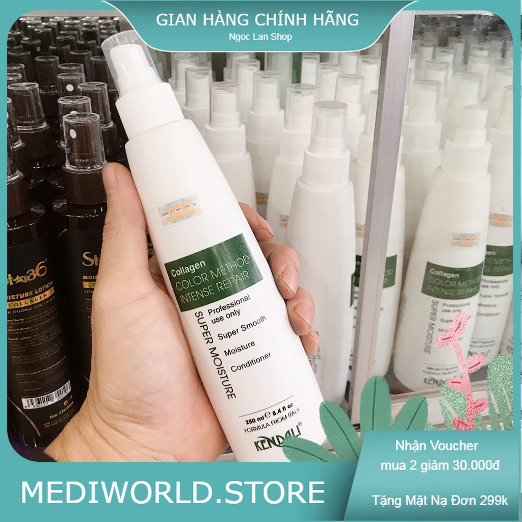 Xịt Dưỡng Tóc Collagen Kendali chai trắng - Mediworld.store