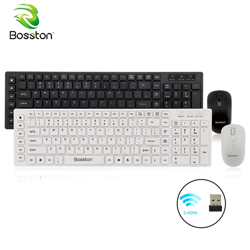 Bộ bàn phím và chuột không dây wireless Bosston WS500 - phím bấm cực êm