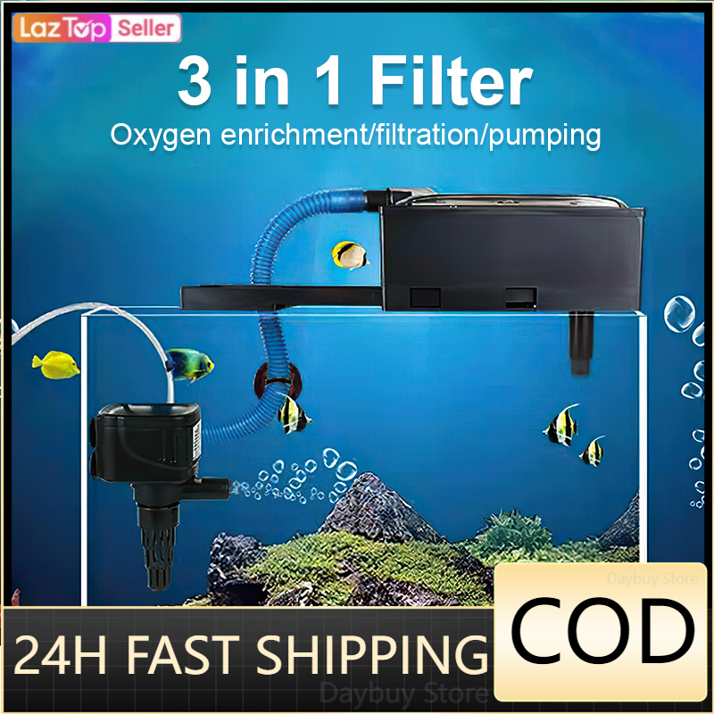 Oxygen Pump Fish Tank Filter Aquarium Hang On Filter with Sponge ...