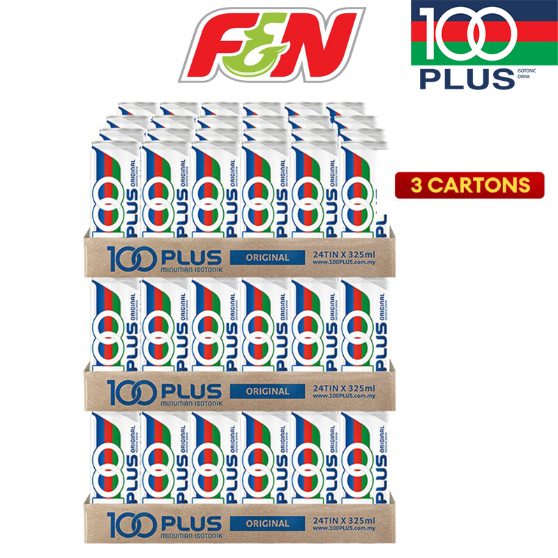 F&N 100Plus Original Trio Bundle 3 Cartons (325ml x 24 Cans) Sports ...