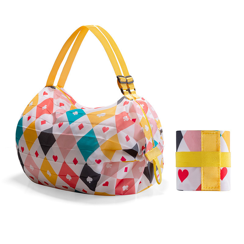 Dragon Foldable One-shoulder Portable Shopping Bag Portable Grocery Bag Supermarket Eco Bag for Shopping Grocery Picnic Travel and Gym