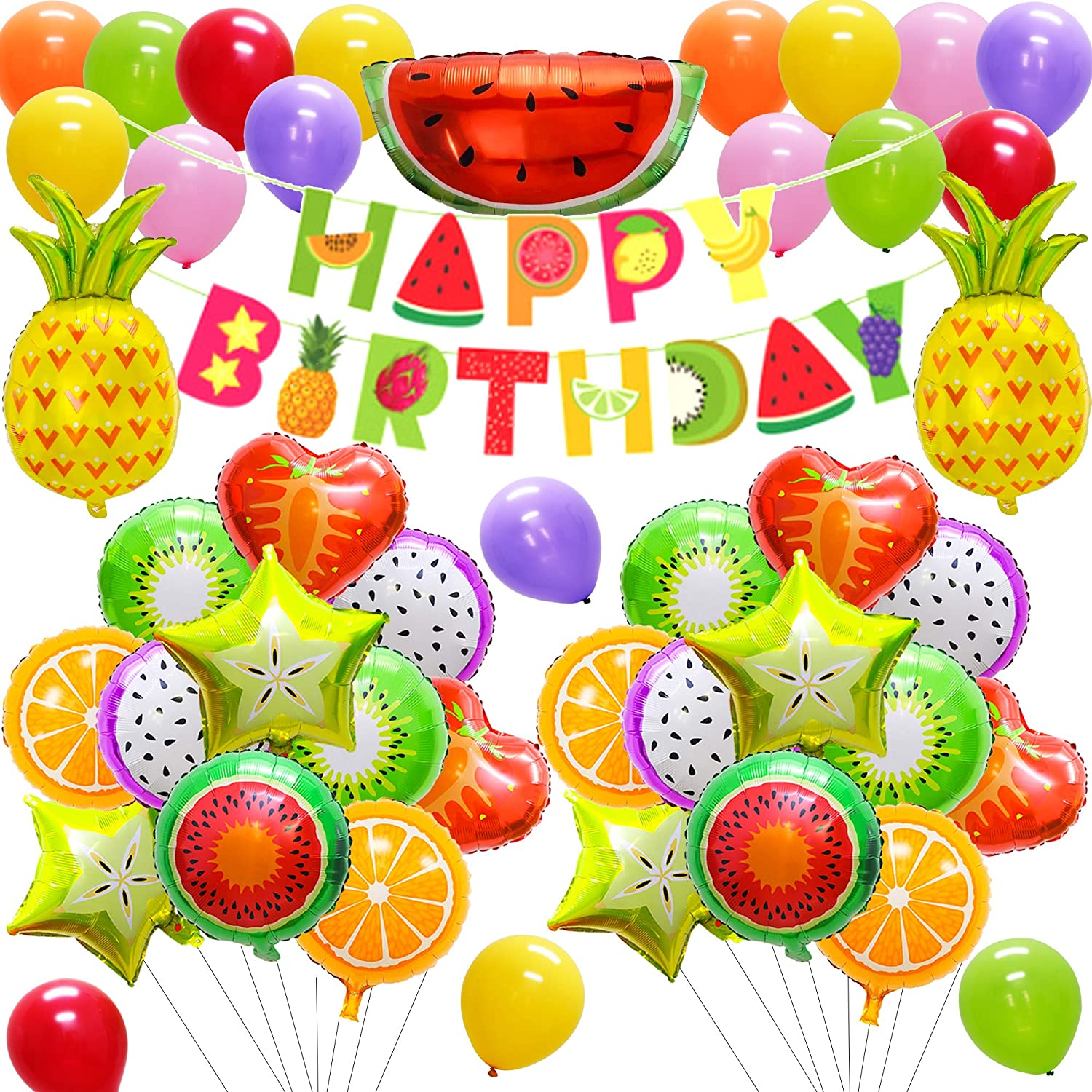 44pcs ser Fruit Theme Birthday Party balloon Tutti Frutti Party