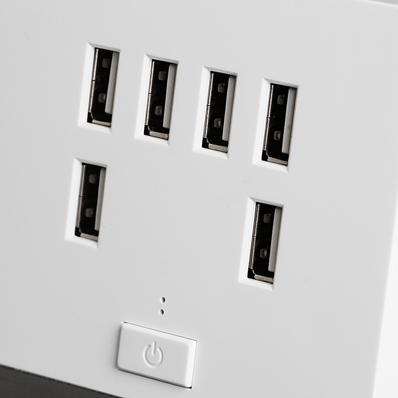 3.4A 6 cổng gắn tường USB ổ cắm sạc Ổ cắm điện ổ cắm bảng điều khiển dạng Tấm chuyển đổi
