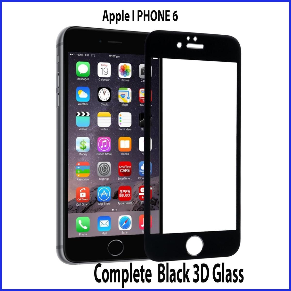 Apple Iphone 6 Plus Black Complete Tempered Glass Screen Protector For iPhone 6+