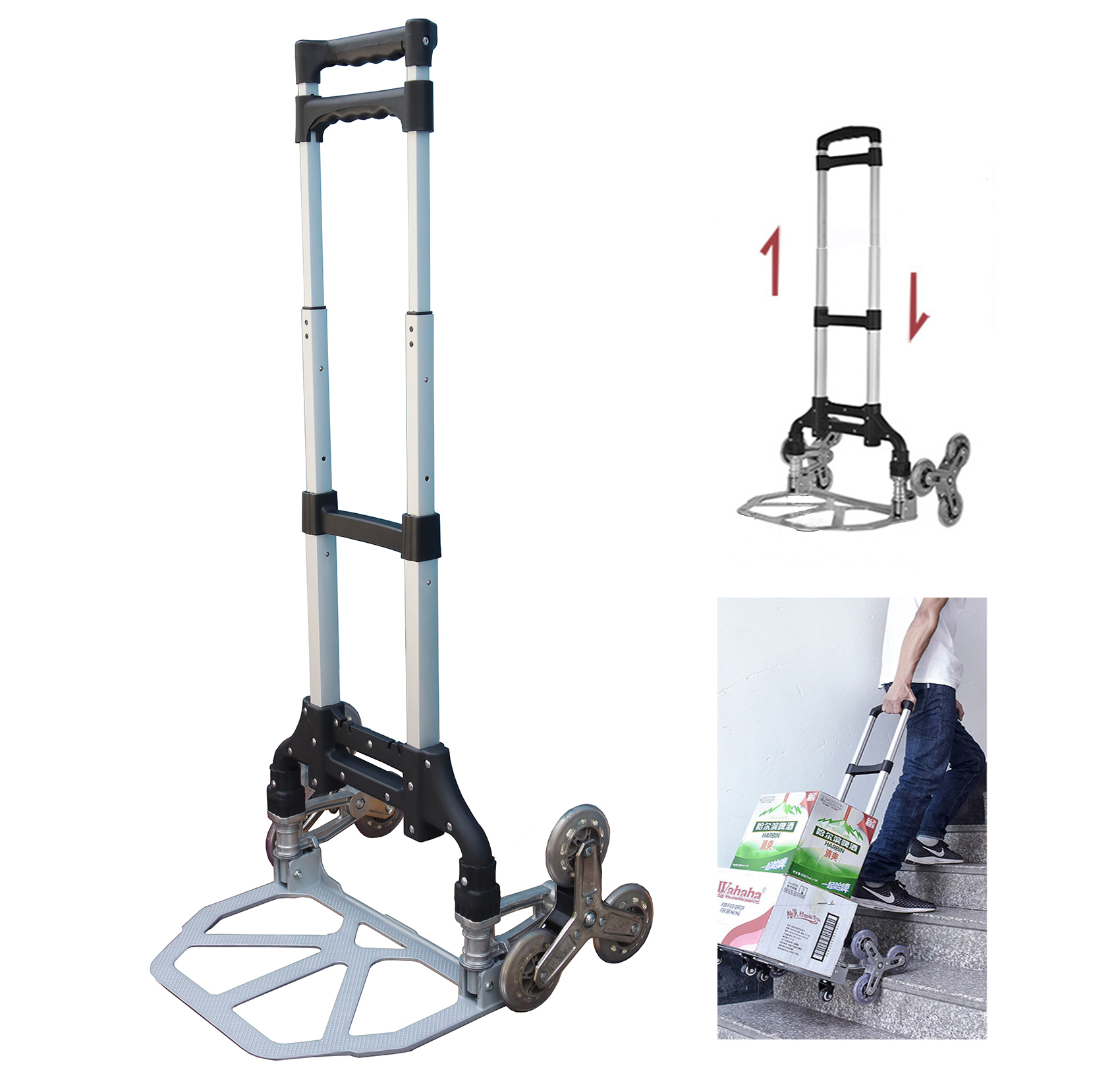 Staircase Dolly Cart Trolley Tri Wheels Staircase Climbing Trolley ...