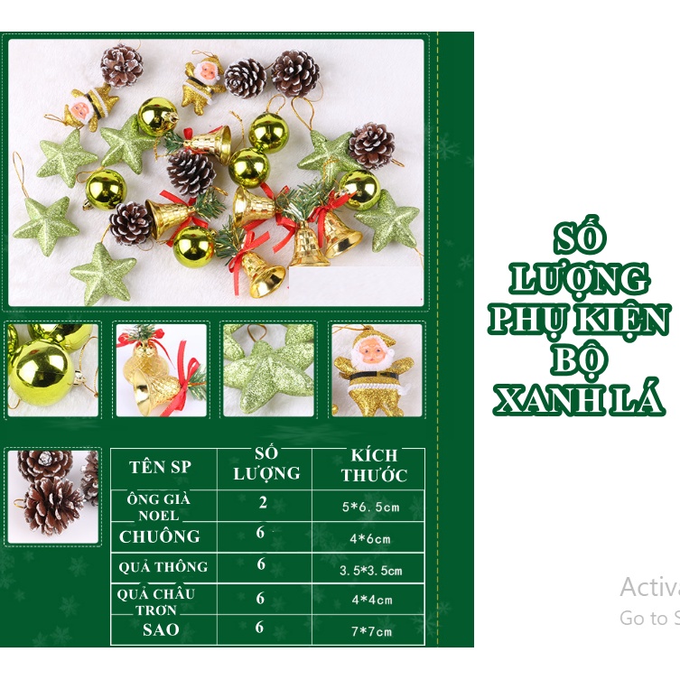 Bộ phụ kiện trang trí noel nhiều món MẪU E16