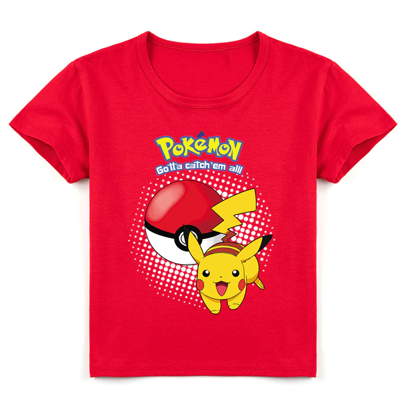 Áo thun trẻ em pikachu 4 màu Có size người lớn King Cotton