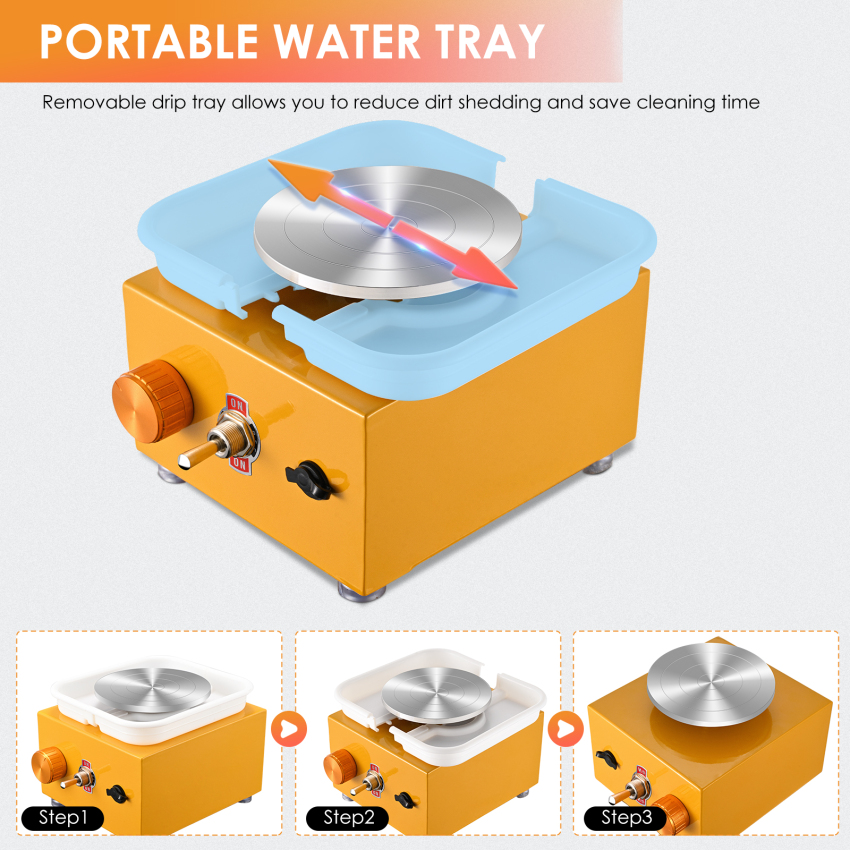 Mini Ceramic Wheel, Ceramic Wheel 6.5cm/10cm Rotary Table Mini Ceramic Machine Electric Ceramic Wheel DIY Clay Tool With Tray For Ceramic Work Ceramic Clay Art Crafts