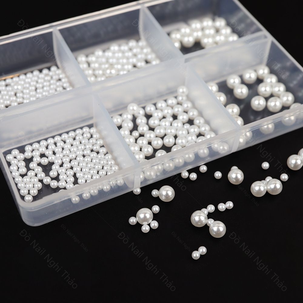 Ngọc trai nhựa nail set trang trí móng