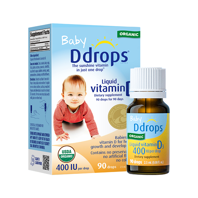Ddrops Organic Liquid Vitamin D3 400 IU – Promotes Strong Teeth & Bones ...