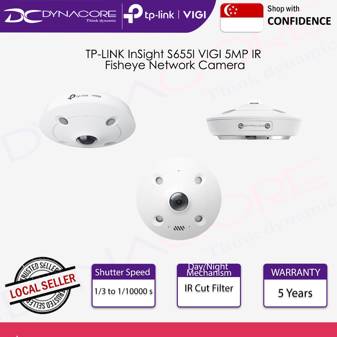 tp-link InSight S655I VIGI 5MP IR魚眼レンズ InSight S655I | VIGI 5MP IR魚眼レンズ ネットワークカメラ