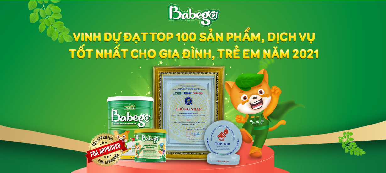 HOT SỮA CHÙM NGÂY BABEGO 800 GRAM 12-36 THÁNG