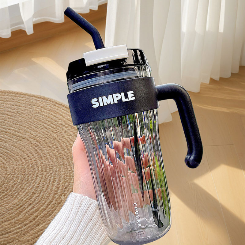 NFA New mug high-value handle coffee mug large capacity straw cup summer accompanying plastic water cup