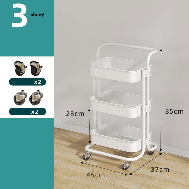 Small trolley, multifunctional toys, snacks, storage rack, floor trolley, storage shelf, bathroom multi-layer finishing shelf