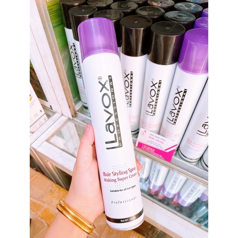 Keo xịt tóc giữ nếp cứng và mềm lavox 420ml