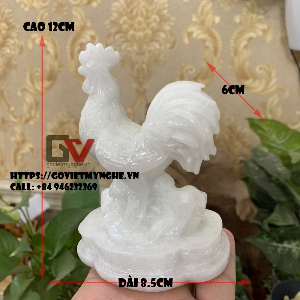 Chicken statue-feng shui chicken statue-bronze glitter color-height 12cm