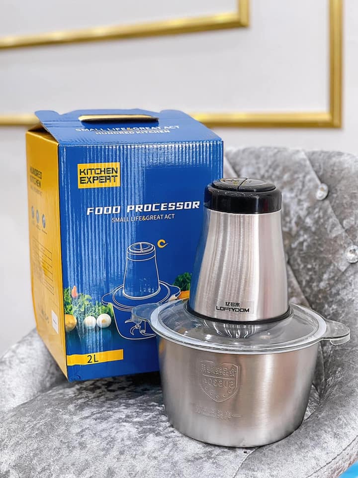 Máy Xay Thịt Cối Inox 2L Đa Năng KITCHEN EXPERT HDA Xay Siêu Tốc