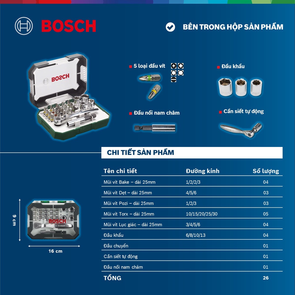 Bosch Screwdriver Set 26 Pieces