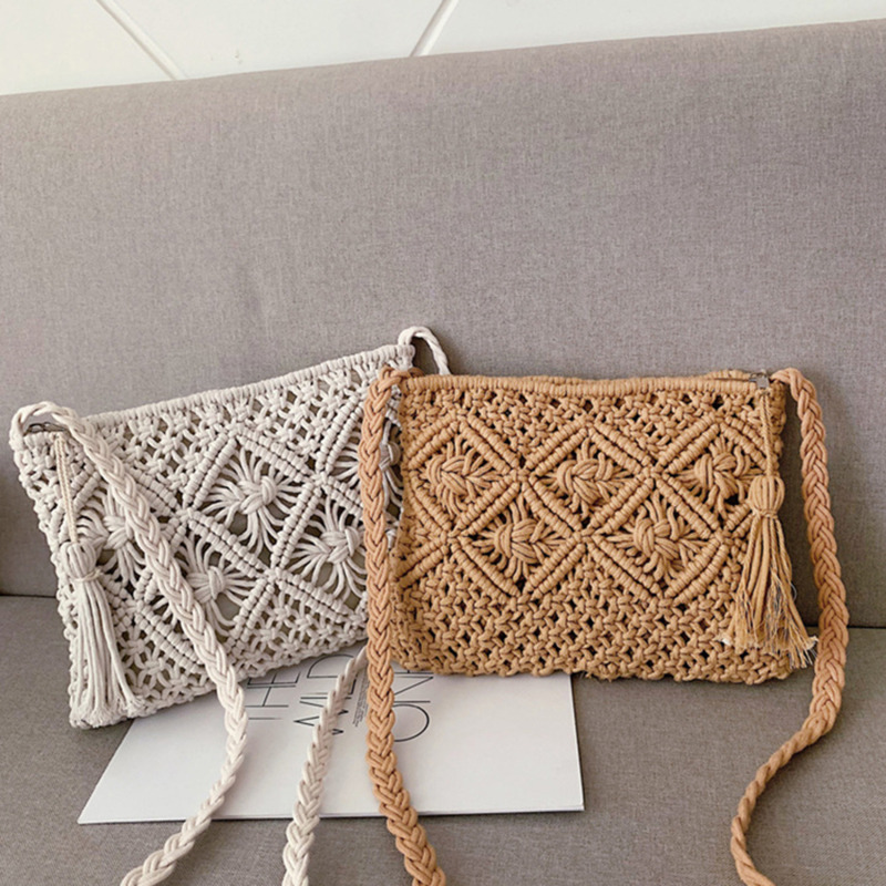 Ladies%20Cotton%20Rope%20Macrame%20Bag%20Women's%20Bohemian%20Clutches%20Purse%20Girls%20Classic%20Handmade%20Woven%20Crochet%20Bag%20With%20Tassel%20-%20Image%202