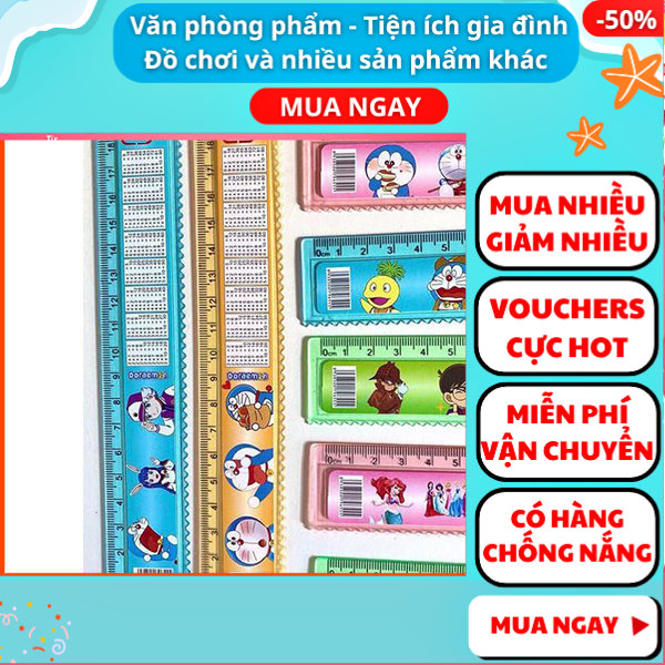 Thước kẻ học sinh 20cm in hình hoạt hình , Thước kẻ cứng hoạt hình 20cm , Thước nhựa cứng 20cm có răng cưa , Thước thẳng 20cm nhiều màu cho học sinh , Thước thẳng dài 20cm nhiều hình dễ thương , Aplusmart