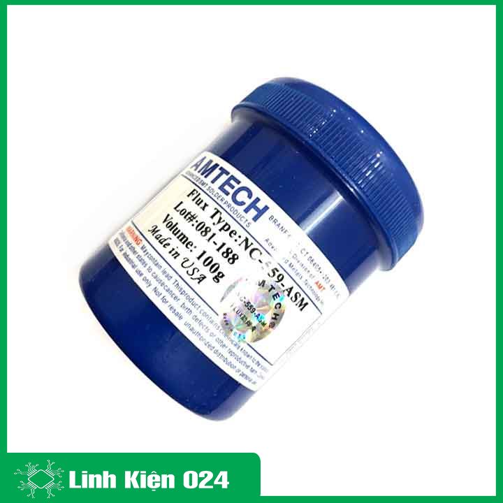 Mỡ hàn Amtech NC-559-ASM mỡ trắng lọ màu xanh cao cấp
