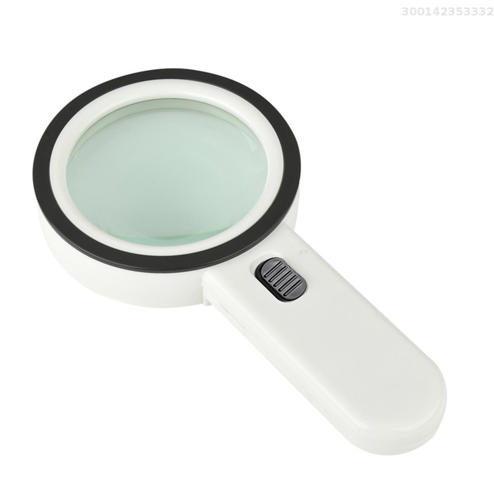 Handheld Magnifying Glass with 30X Magnification and 12X LED Lights for Map Reading Jewelry Identification and Phone Repair