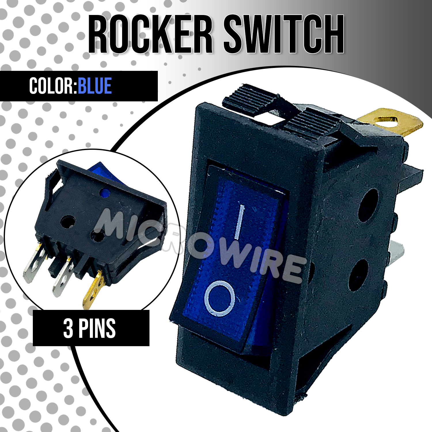 Rocker Switch 3 Pins Heavy Duty (YELLOW/GREEN/BLUE) Lazada PH