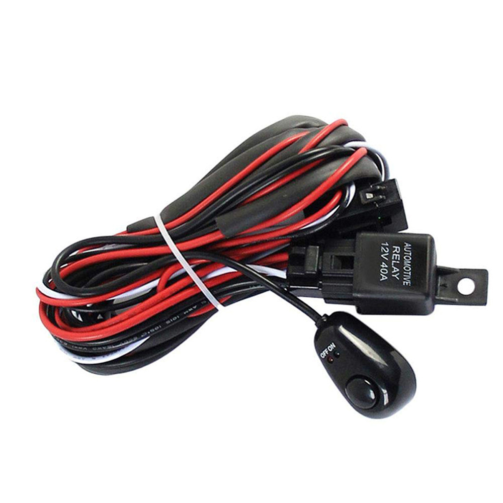 12Volt 40A Car Light Wire Set High Power One-Drive-Two Car Lamp Wire PureCopper Wire Group Car Spotlights Switch Wiring Group