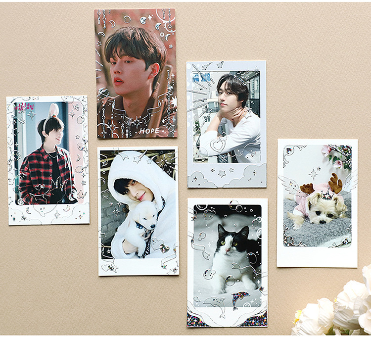 Tấm sticker Hologram, Twinkle line decor toploader, trang trí