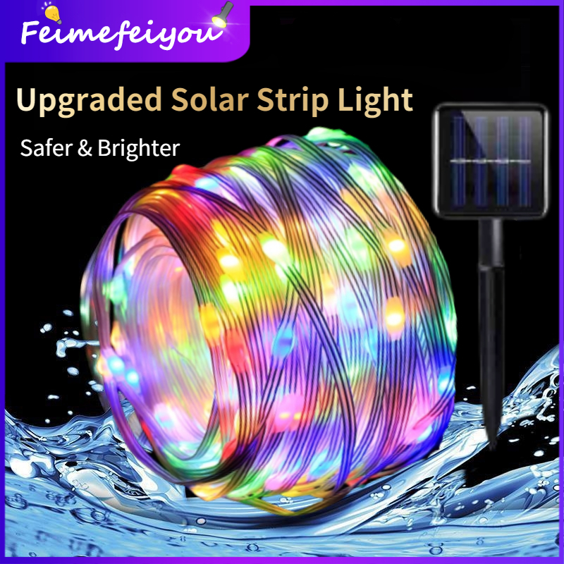 christmas lights christmas decorations Solar light Decoration LED strip light waterproof holiday light 30 meters 300 led beads copper wire powered by solar 8 work modes1200mAH