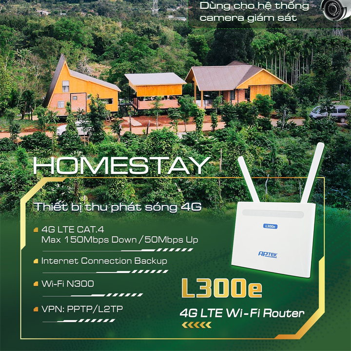Router 4G LTE WiFi chuẩn N 300Mbps APTEK L300e thumbnail