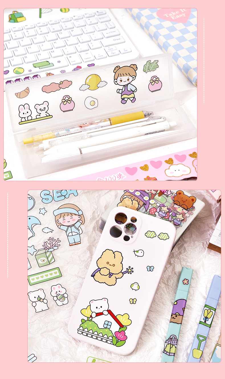 Hộp 100 tấm sticker cute - Momo Chan