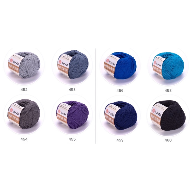 Len YarnArt Baby Cotton (Bảng màu 1) (cuộn 50gr)