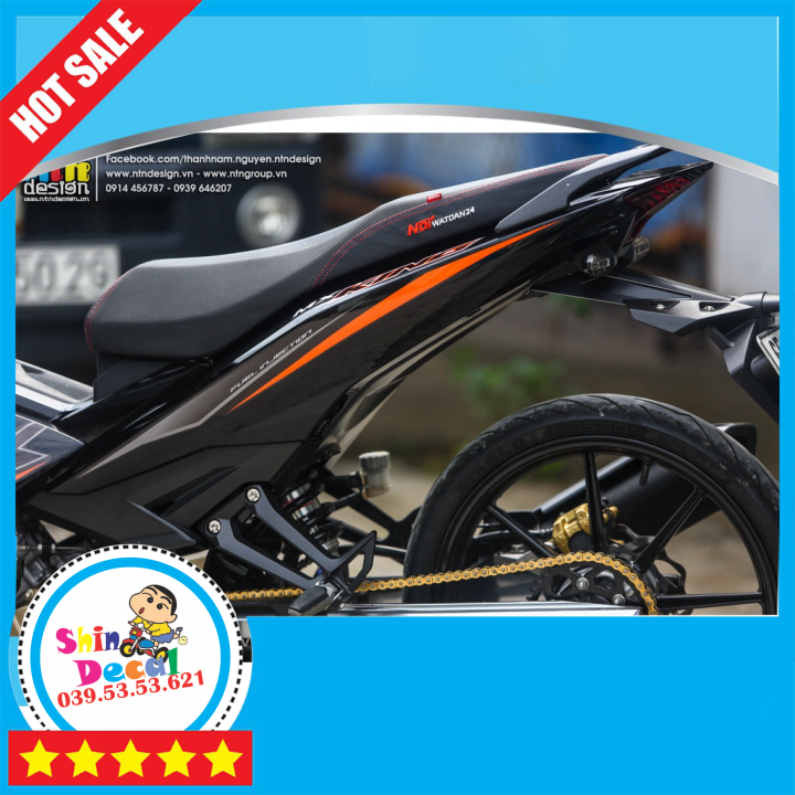 Tem rời dán xe exciter 150 mẫu mx xám đen cam zin