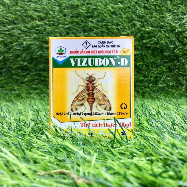 Bộ 2 hộp Thuốc dẫn dụ diệt ruồi vàng VIZUBON - D (2 chai thuốc diệt ruồi + 2 chai dẫn dụ)