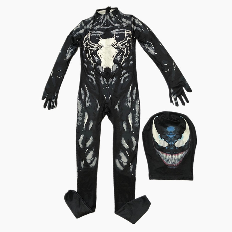 Kids Venom Costume Superhero Spiderman Costume Bodysuit for Kids Spandex  Zentai Halloween Spider Man Cosplay Jumpsuit 3D Style
