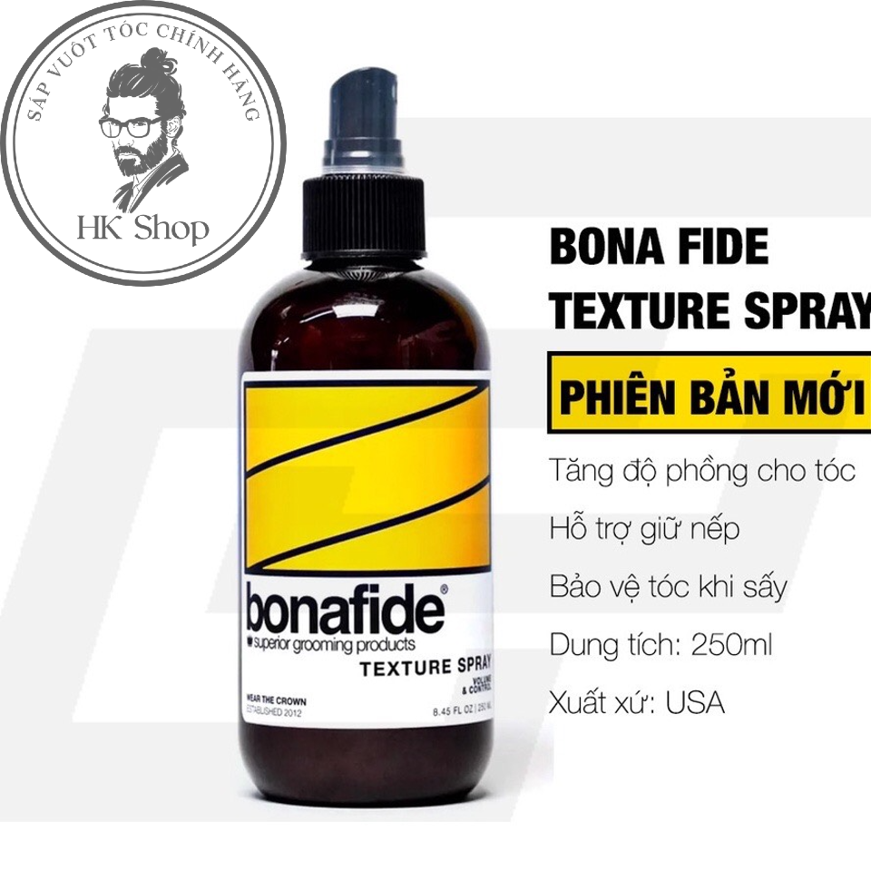 Xịt dưỡng, tạo phồng tóc Bona Fide Texture Spray ver 2022