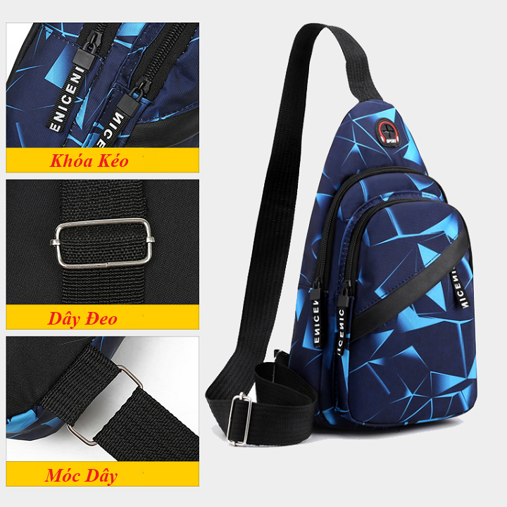 Túi Đeo Chéo Nam Unisex Phong Cách Hàn Quốc