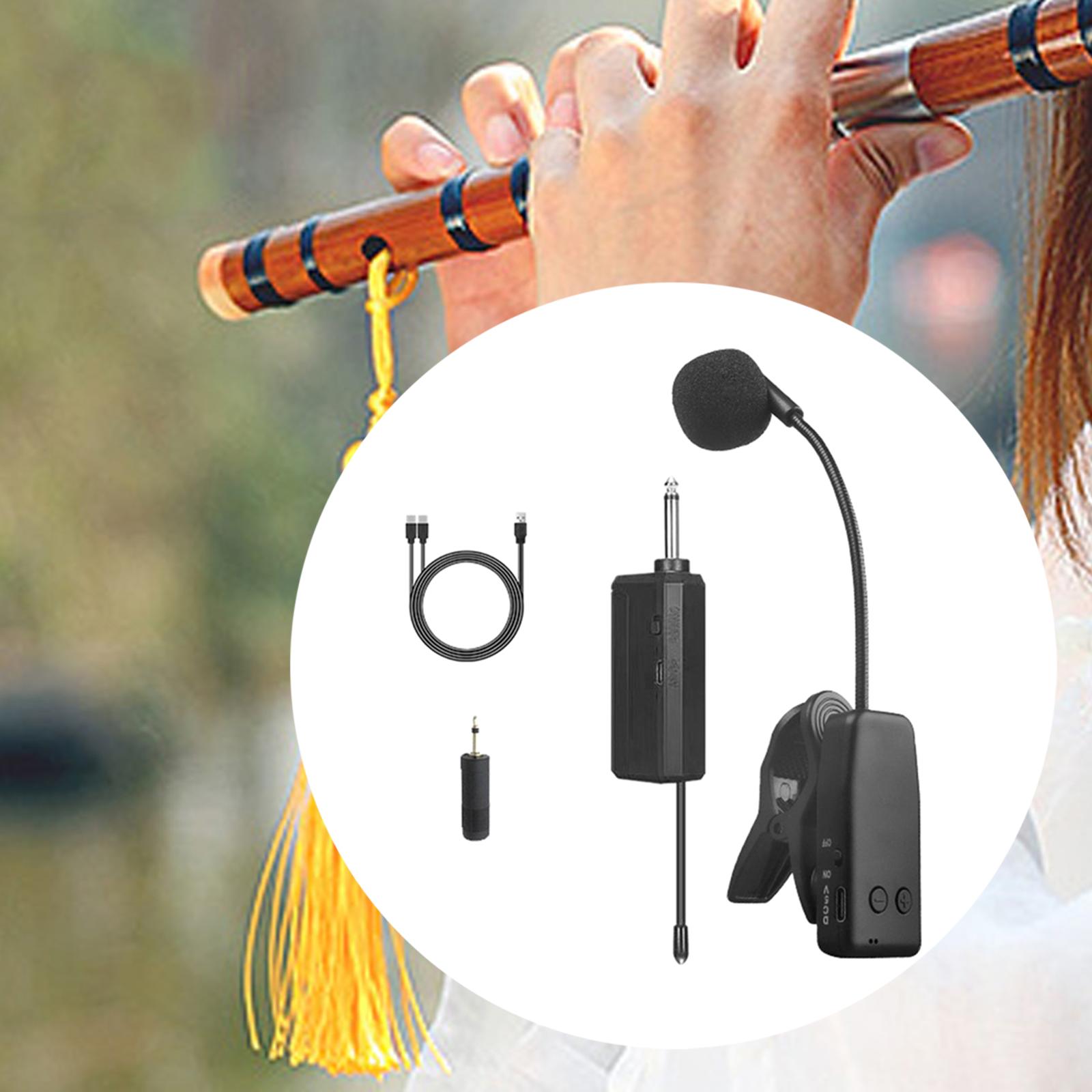 CCCUE Instrument Microphone Cordless Gooseneck System Bands Live Professional Durable Transmitters Clip Condenser Mic